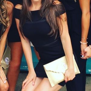 French connection black off the shoulder dress